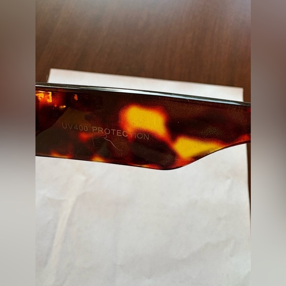 Tortoise shell rectangle frame sunglasses UV400 brown European summer sunnies - Picture 4 of 5